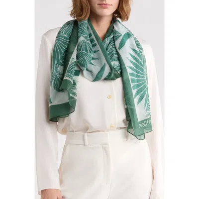 Calvin Klein Palm Leaf Chiffon Wrap Scarf In Sequoia