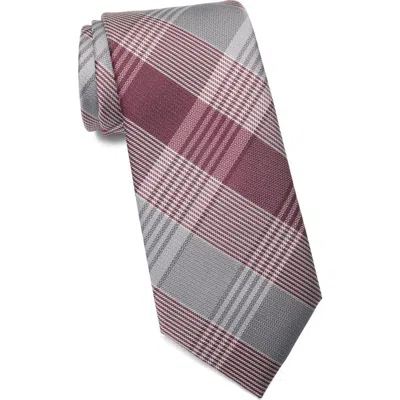 Calvin Klein Paloma Plaid Tie In Burgundy
