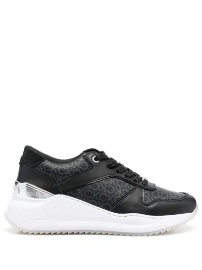 Calvin Klein Panelled Low-top Sneakers In Schwarz