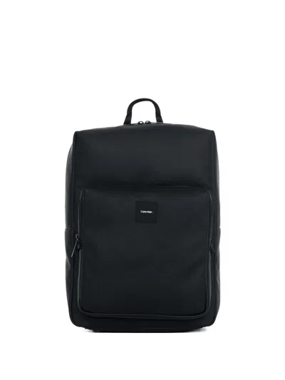 Calvin Klein Panelled Mesh Backpack In Black