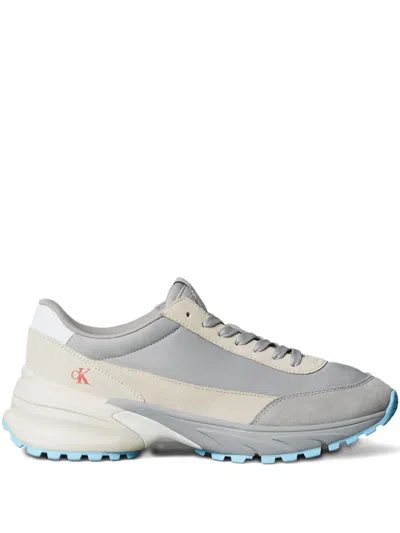 Calvin Klein Panelled Sneakers In Gray