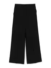 Calvin Klein Wide Leg Linen Blend Trousers In Black