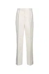 Calvin Klein Structured Linen Pleated Pant In White