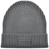 Calvin Klein Patch Chunky Rib Beanie Grey In Gray