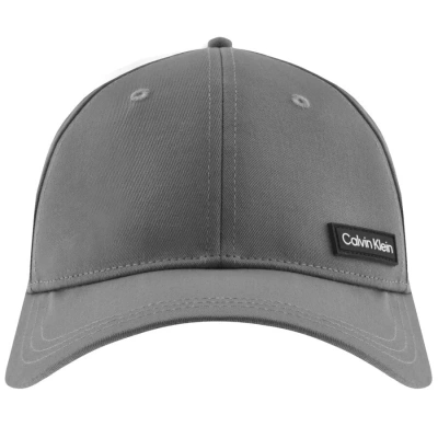 Calvin Klein Patch Logo Cap Grey In Gray