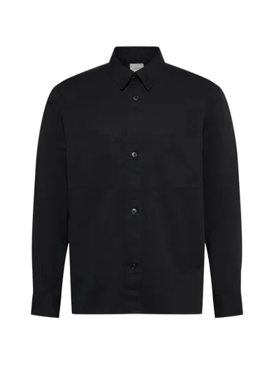 Calvin Klein Patch-pocket Long-sleeve Shirt In Black