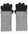 Calvin Klein Patchwork Knit Gloves In Black