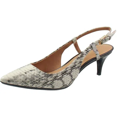Calvin Klein Patsi Womens Patent Leather Almond Toe Slingback Heels