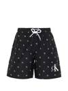 Calvin Klein Pattern Drawstring Boxer Shorts In Black