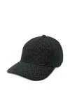 Calvin Klein Patterned Baseball Cap In Black