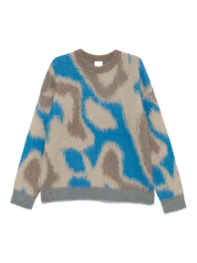 CALVIN KLEIN PATTERNED CREW-NECK SWEATER