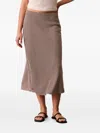 Calvin Klein Patterned Midi Skirt In Brown