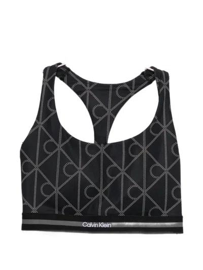 Calvin Klein Patterned Performance Top In Black