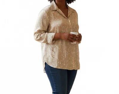 Calvin Klein Patterned Top In Beige In Brown