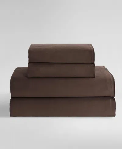 Calvin Klein Pearl Edge 300 Thread Count Cotton Sateen 4-pc. Sheet Set, Queen In Elk Brown