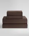 Calvin Klein Pearl Edge 300 Thread Count Cotton Sateen 4-pc. Sheet Set, Queen In Elk Brown