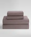 Calvin Klein Pearl Edge 300 Thread Count Cotton Sateen 4-pc. Sheet Set, Queen In Plum