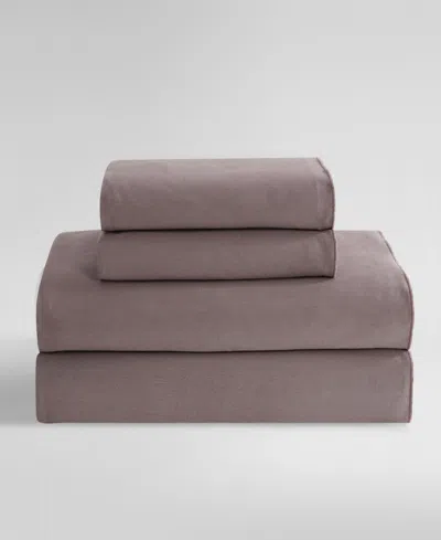 Calvin Klein Pearl Edge 300 Thread Count Cotton Sateen 4-pc. Sheet Set, Queen In Plum