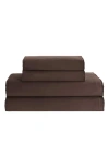 Calvin Klein Pearl Edge 300 Thread Count Sateen Sheet Set In Elk Brown