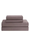 Calvin Klein Pearl Edge 300 Thread Count Sateen Sheet Set In Plum