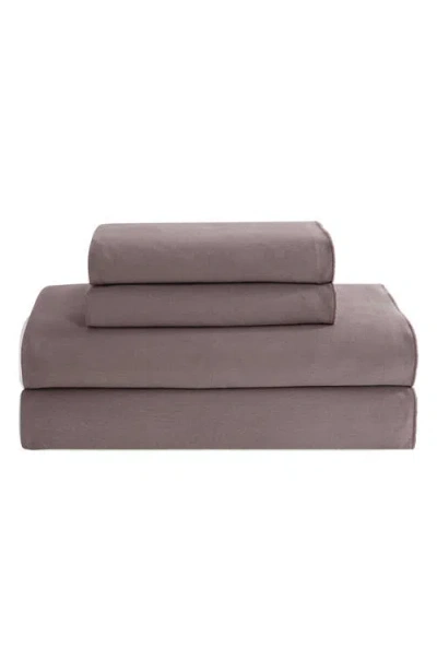 Calvin Klein Pearl Edge 300 Thread Count Sateen Sheet Set In Plum