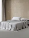 Calvin Klein Pearl Edge Cotton Sateen 300 Thread Count Cotton Sateen Sheet Sets In Light Beige