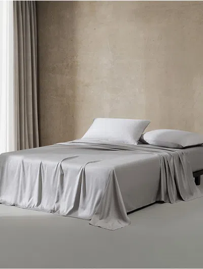 Calvin Klein Pearl Edge Cotton Sateen Sheet Set In Gray