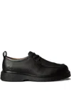 Calvin Klein Pebbled-leather Lug-sole Derby Shoes In Animal Print
