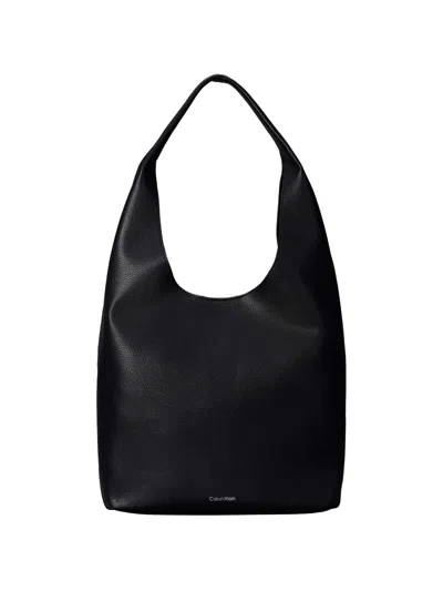 Calvin Klein Pebbled-texture Shoulder Bag In White