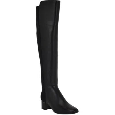 CALVIN KLEIN PEMMIE WOMENS SOLID MANMADE OVER-THE-KNEE BOOTS