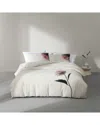 Calvin Klein Peony Linen-blend Printed Duvet Set In White