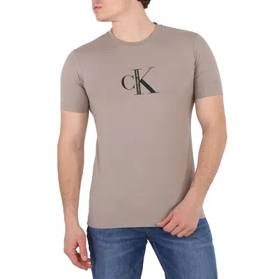 Calvin Klein Perfect Taupe Archival Institutional Logo T-shirt In Brown