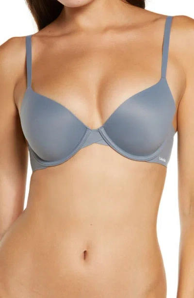 Calvin Klein Perfectly Fit Modern Underwire T-shirt Bra In Blue