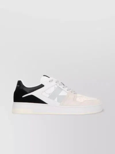 Calvin Klein Perforated Contrast Sneakers With Flat Sole In Multicoloured
