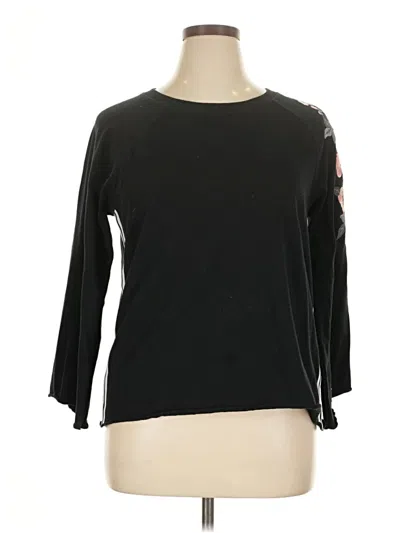 Pre-owned Calvin Klein Performance 3/4 Sleeve Top Black Boatneck Tops
