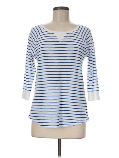 Pre-owned Calvin Klein Performance 3/4 Sleeve Top Blue Scoop Neck Tops