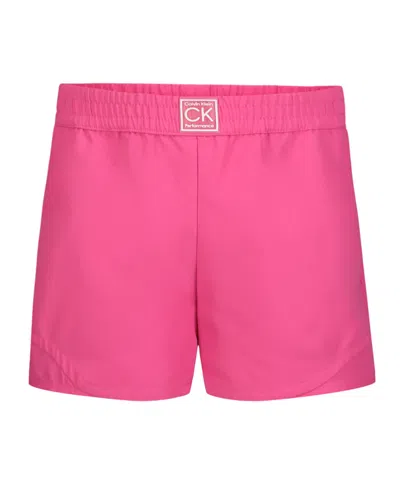 Calvin Klein Kids' Performance Big Girls Sport Shorts In Pink