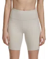 Calvin Klein Performance Bike Shorts Women Porcini Mid-rise Pull On Fts658 In Gold