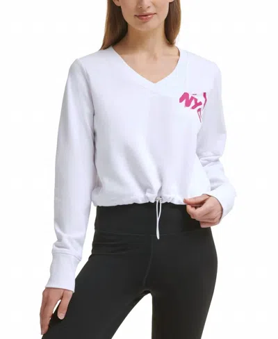 Calvin Klein Performance Cinched Logo Sweatshirt In Melrose In White
