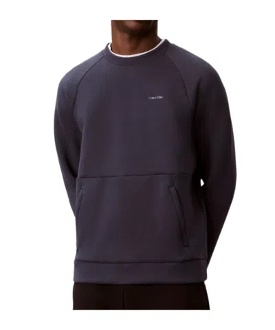 Calvin Klein Performance Double-knit Sweatshirt In Blue