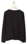 Calvin Klein Performance Embroidered Cotton Sweatshirt In Black