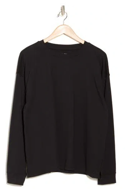 Calvin Klein Performance Embroidered Cotton Sweatshirt In Black
