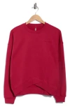 Calvin Klein Performance Embroidered Logo Crossover Hem Sweatshirt In Red