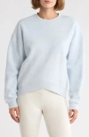 Calvin Klein Performance Embroidered Logo Crossover Hem Sweatshirt In Blue