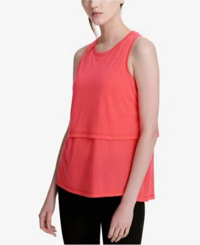 Calvin Klein Performance Epic Tiered Tank Top In Red