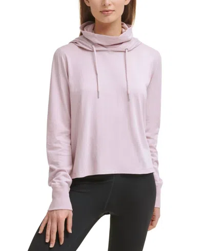 Calvin Klein Performance Face-cover Hoodie In Secret In Pink