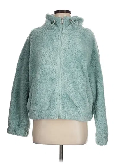 Pre-owned Calvin Klein Performance Faux Fur Jacket In Teal
