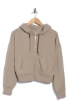 Calvin Klein Performance Fleece Full Zip Hoodie In Brown
