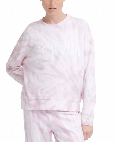 Calvin Klein Performance Logo Tie-dyed French Terry Sweatshirt In Sydney Zrt In Multi