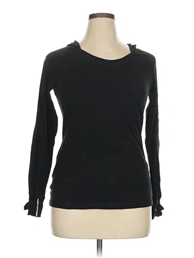 Pre-owned Calvin Klein Performance Long Sleeve Top Black Keyhole Neckline Tops